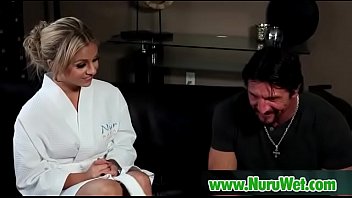 Busty masseuse gives pleasure in nuru massage 21