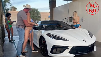 Kora bell angel minx and duchess coco suck and fuck jasper woodcock in a public carwash