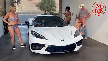 Kora bell angel minx and duchess coco suck and fuck jasper woodcock in a public carwash