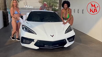 Kora bell angel minx and duchess coco suck and fuck jasper woodcock in a public carwash