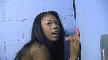 Horny lady enjoys gloryhole cocksucking interracial 5