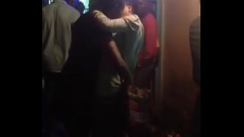 Horny les kiss at the street