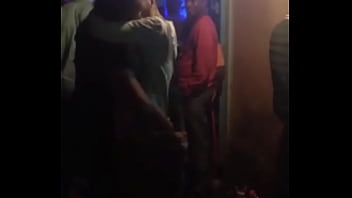 Horny les kiss at the street