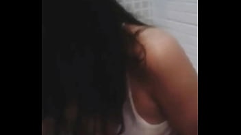 Hot teen with nice boobs takes a bath with her pussycat