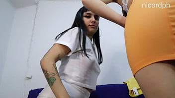 My stepbro watched us changing clothes and we end up having a threesome