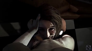 Jill valentine giving spectacullar head to umbrella agent for information as common slut re parody niisath