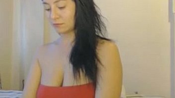 Sexy columbian girl trying her new toy