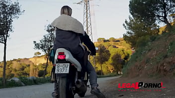 Biker gets to finger & fuck lonesome stunner katrin in the outdoors gp241