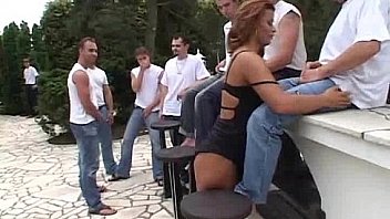 Slut gangbanged by 50 guys 123