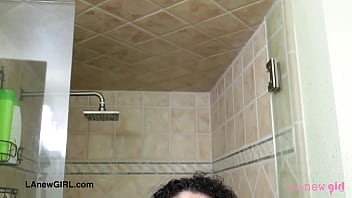 Girl next door model had sensual shower