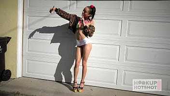 Skinny alexis tae pulls a plug out of her ass to stick a cock in it