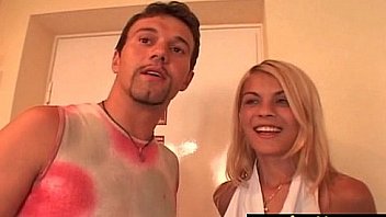 Long white dick roughly fucks her pink pussy 11