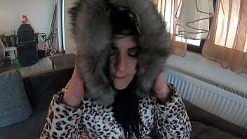 Milfycalla face fucking and cumming over my glossy puffer jacket linner preview