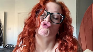 Redhead with curly hair teases you with hair and pouty lips teaser veggiebabyy
