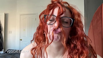 Redhead with curly hair teases you with hair and pouty lips teaser veggiebabyy