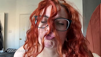 Redhead with curly hair teases you with hair and pouty lips teaser veggiebabyy