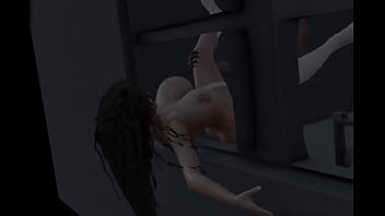 Girl is fucked out the window