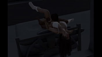 Girl is fucked out the window