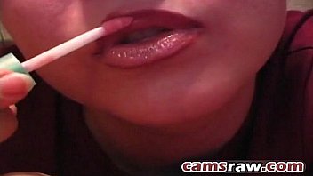 Jamie lynn putting lipstick on close up fetish