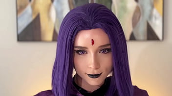 Sexy raven gave herself fucked in all poses till cum inside teen titans cosplay pov