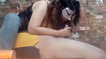 Sensual blowjob and handjob closeup