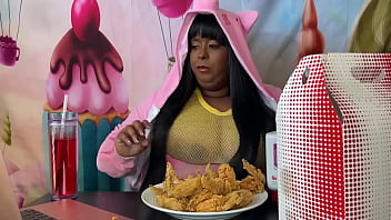 Stuffing while watching porn