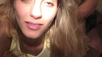 Slutty hotwife sucking dick and taking loads of cum on her face Slutty hotwife sucking dick and taking loads of cum on her face