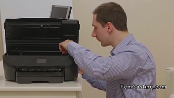 It technician banging female agent