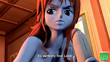 Nami teaches luffy how to fuck one piece hentai parody