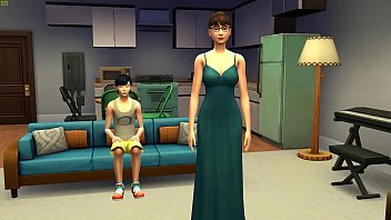 Step mom and stepson on the sofa