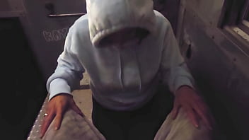 Broke passenger sucks train conductor for ticket & huge facial