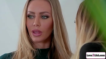 Big tits milf makes a sex deal with an undercover agent so she keeps her petite girl gives oral sex and the busty blonde fingers her pussy