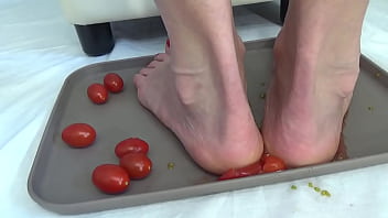 I trample tomatoes with my feet