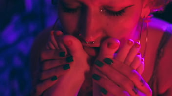 My slave girl loves to swallow my perfect feet