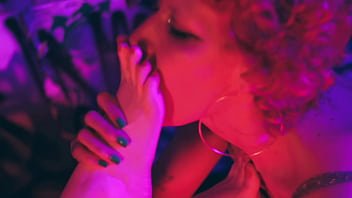 My slave girl loves to swallow my perfect feet