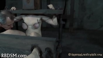 Hard thrashing for masked babe