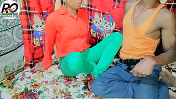 Bhabhi has taken off her jeans and is licking the pussy with her tongue while being fully naked