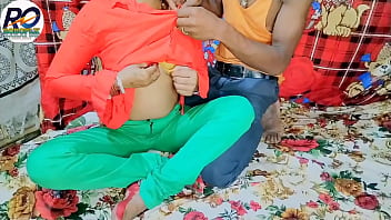 Bhabhi has taken off her jeans and is licking the pussy with her tongue while being fully naked