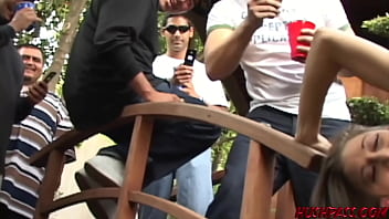 College slut kira gives these pledges quite the show