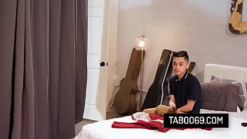 Stunning stepmom gets into a threesome with her stepsons