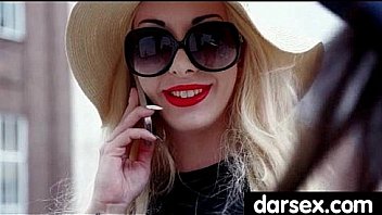 Gorgous babe in stockings tasiting a dick 21