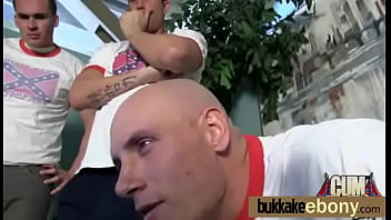 Hard group blowjob and facial interracial bukkake 30