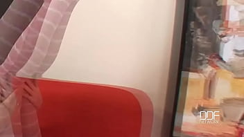 She tantalizes with pantyhose