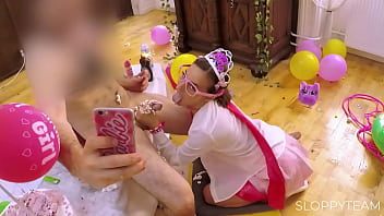 Cum shot mixed with whipped cream food fetish