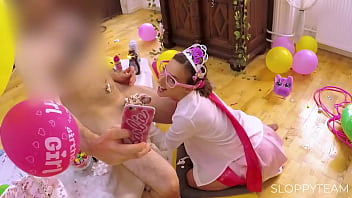 Cum shot mixed with whipped cream food fetish