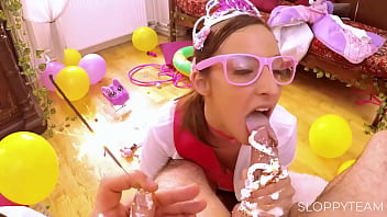 Cum shot mixed with whipped cream food fetish