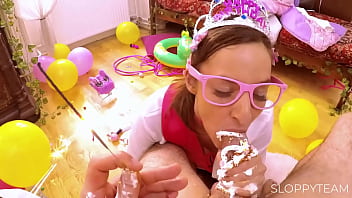 Cum shot mixed with whipped cream food fetish