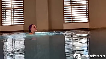 Purple haired hottie goes down on me in public