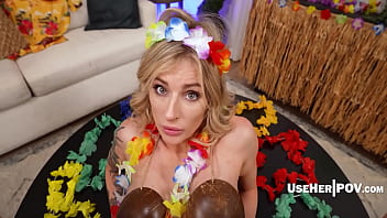 Blonde stepmom drops work stress for intimate nights with her caring step son hyley winters austin pierce