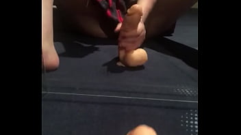 Ex girlfriend plays with dildo for me